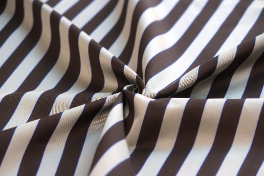 Grey Brown Blue Stripe Silk Fabric