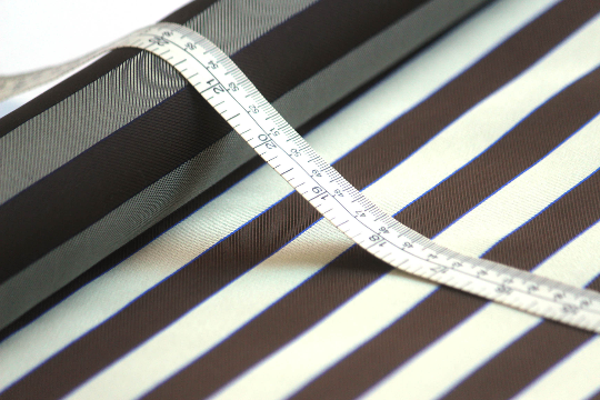 Grey Brown Blue Stripe Silk Fabric