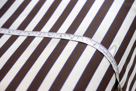 Grey Brown Blue Stripe Silk Fabric