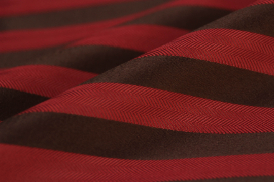 Maroon Black Stripe Silk Fabric