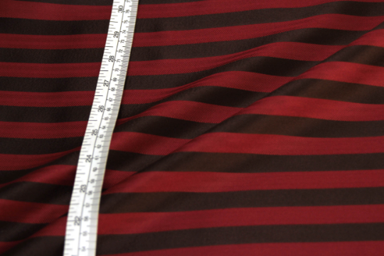 Maroon Black Stripe Silk Fabric
