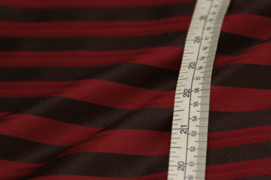 Maroon Black Stripe Silk Fabric