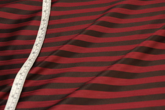 Maroon Black Stripe Silk Fabric