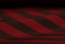 Load image into Gallery viewer, Maroon Black Stripe Silk Fabric

