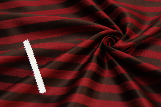 Maroon Black Stripe Silk Fabric
