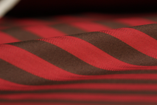 Maroon Black Stripe Silk Fabric