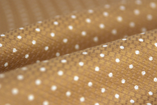 Load image into Gallery viewer, Polka Dot Sand Color Silk Fabric
