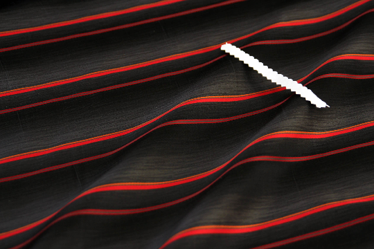 Black Red Stripe Silk Fabric