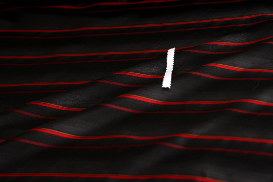 Black Red Stripe Silk Fabric