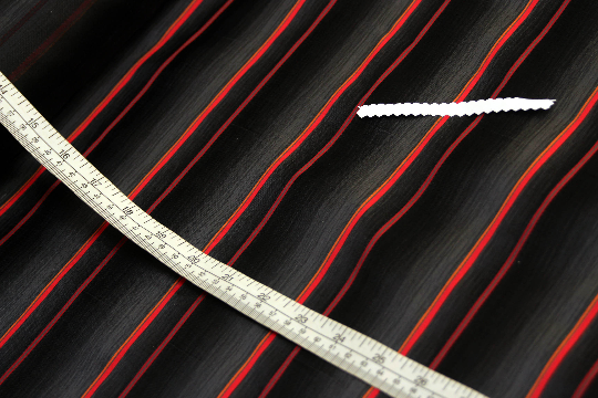 Black Red Stripe Silk Fabric