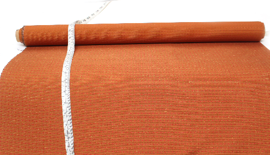 Red Polka Dot on Orange Silk Fabric