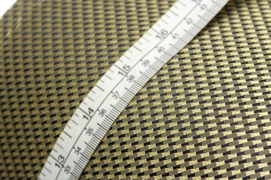 Gold Black Ornament Silk Fabric