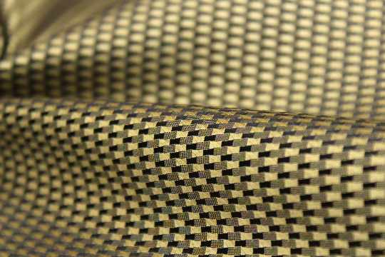 Gold Black Ornament Silk Fabric