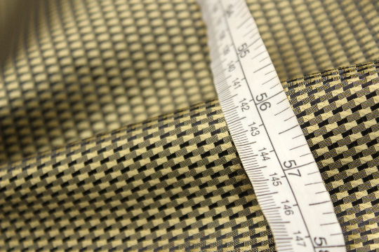 Gold Black Ornament Silk Fabric