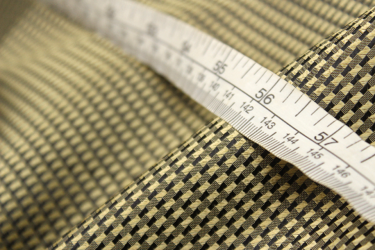 Gold Black Ornament Silk Fabric