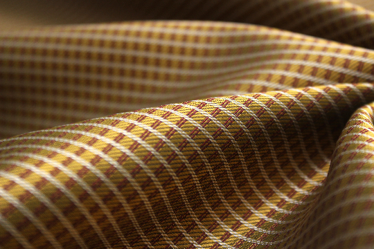 Gold Red Plaid Ornament Silk Fabric