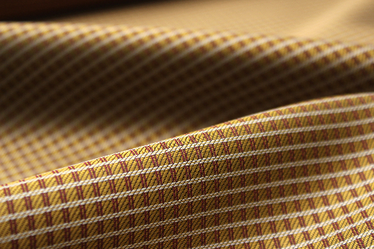 Gold Red Plaid Ornament Silk Fabric