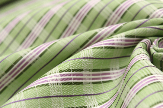 Green Purple Plaid Silk Fabric