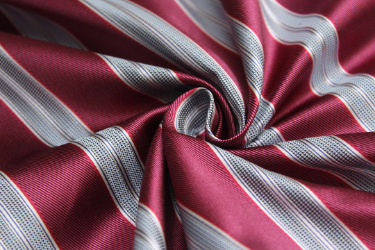 Pink Dusty Blue Stripe Silk Fabric