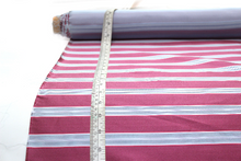 Load image into Gallery viewer, Pink Dusty Blue Stripe Silk Fabric

