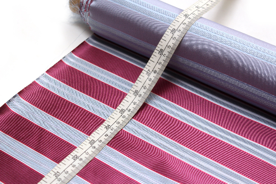 Pink Dusty Blue Stripe Silk Fabric