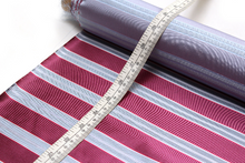 Load image into Gallery viewer, Pink Dusty Blue Stripe Silk Fabric
