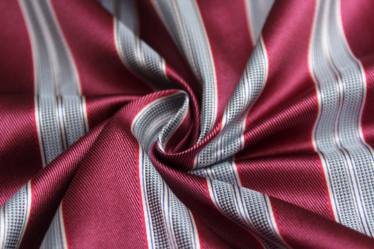 Pink Dusty Blue Stripe Silk Fabric