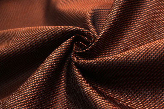 Orange Black Silk Fabric