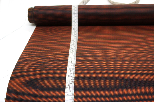 Orange Black Silk Fabric