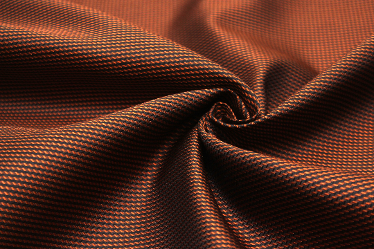 Orange Black Silk Fabric