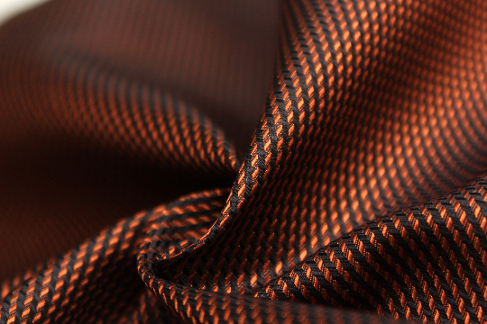 Orange Black Silk Fabric