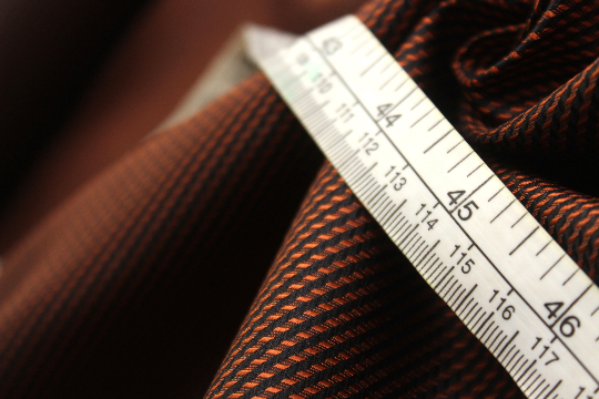 Orange Black Silk Fabric