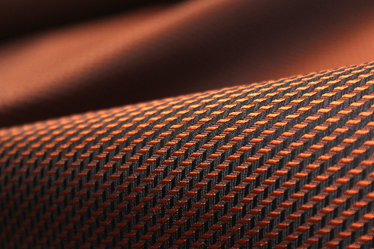 Orange Black Silk Fabric