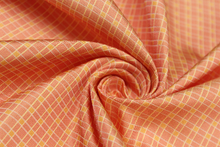 Load image into Gallery viewer, Coral Orange plaid Silk Fabric
