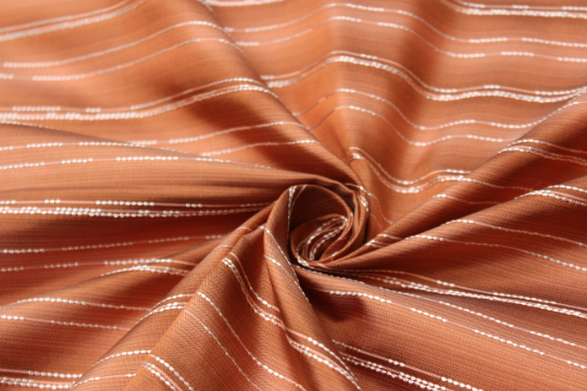 Orange Stripe Silk Fabric