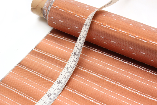 Orange Stripe Silk Fabric