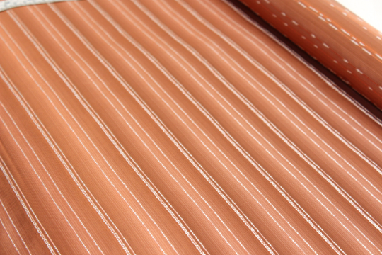 Orange Stripe Silk Fabric