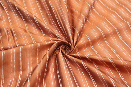 Orange Stripe Silk Fabric