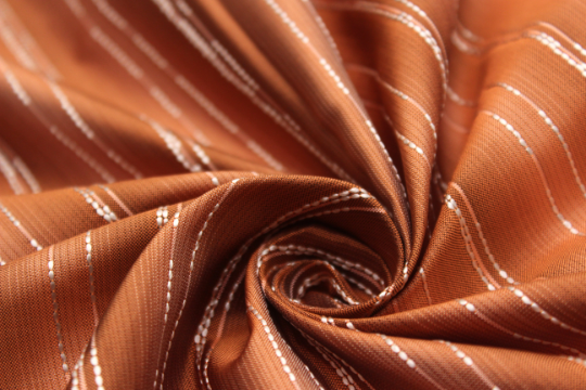 Orange Stripe Silk Fabric