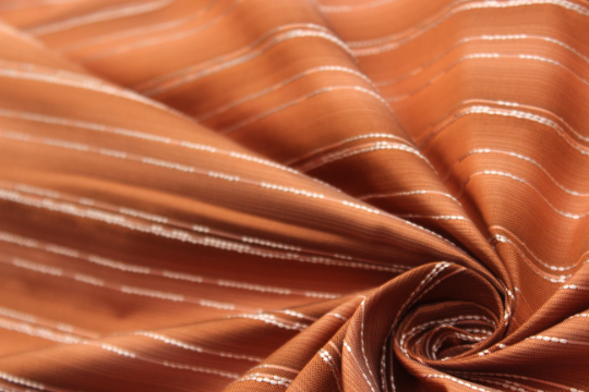 Orange Stripe Silk Fabric