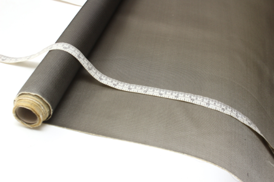 Dusty Gold Grey Diagonal Stripe Silk Fabric