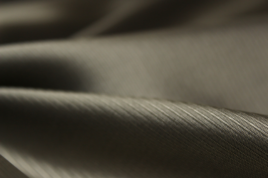 Dusty Gold Grey Diagonal Stripe Silk Fabric