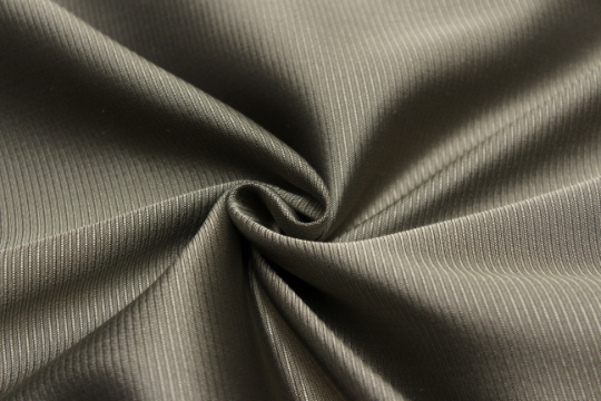 Dusty Gold Grey Diagonal Stripe Silk Fabric