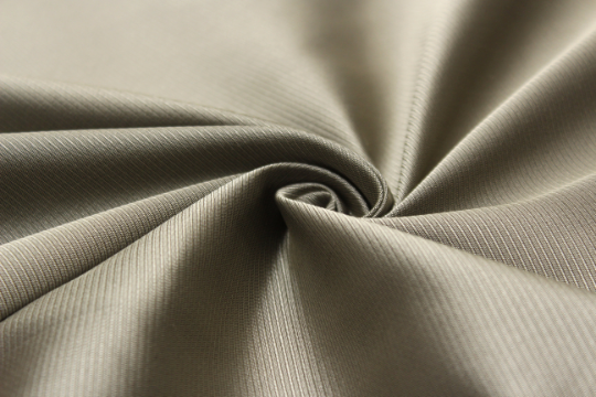 Dusty Gold Grey Diagonal Stripe Silk Fabric