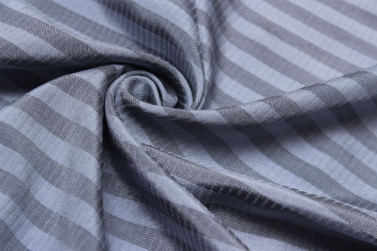 Dusty Blue Stripe Silk Fabric