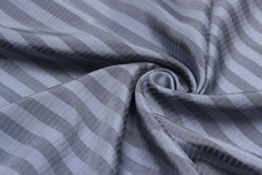 Dusty Blue Stripe Silk Fabric