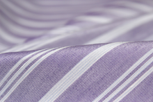 Load image into Gallery viewer, Dusty Purple Lavender Stripe Silk Fabric
