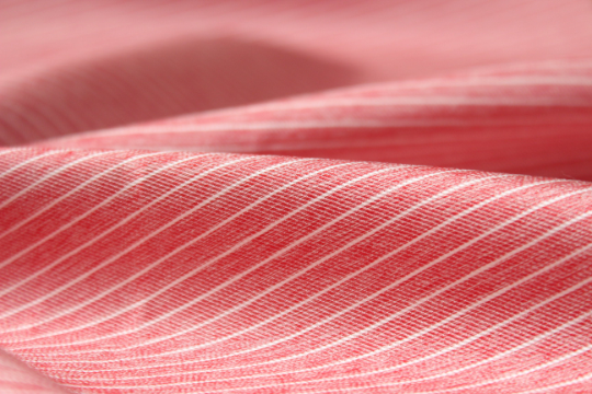 Coral Salmon Stripe Silk Fabric
