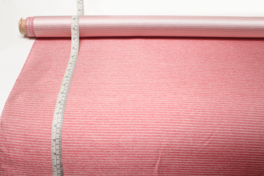 Coral Salmon Stripe Silk Fabric