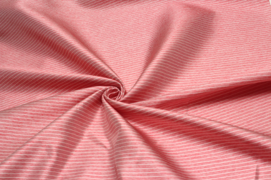 Coral Salmon Stripe Silk Fabric
